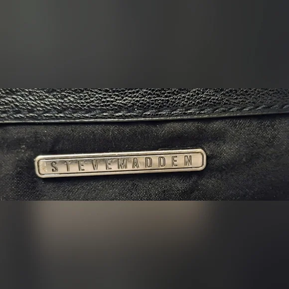 NWT Steve Madden BBRONX Satchel - Black Moto Studded Bag with Chain - Picture 11 of 15